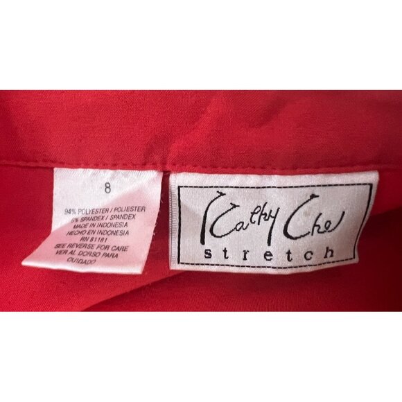 Kathy Che Vintage 3/4 Sleeve Double Collared Button Down Shirt Sz 8 (Medium) Wom - Picture 4 of 8